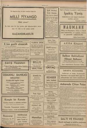    15-11-1939 KIZI LAY Bir köşenize beş, on para atarken birde bir MİLLİ PİYANGO | | Bileti atınız! Bu bilet sizin bir Kaç...