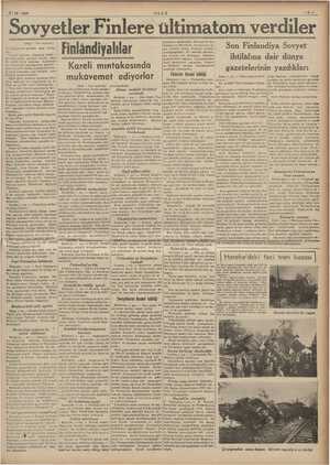    2 -12-1959 UL US N ari Sovyetler F inlere ültimatom verdile (Başı 1 inci sayfada) İeri karşısında istifada ısrar etmiş-...