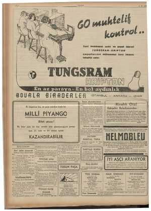     BOUALA BİRADER LER ULUS 4-12-1931 GÖ wuhtelil kontrol se Yeni, bembeyaz ışıklı ve gayet idareli TUNGSRAM-KRIPTON...