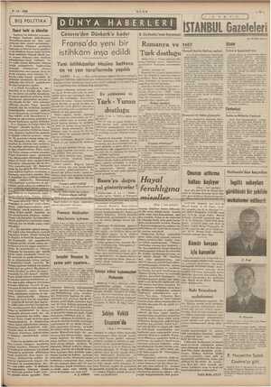    9.12.1939 DIŞ POLİTİKA Ticaret harbi ve bilaraflar istihkâm Yeni istihkâmla Cenevre'den Dünkerk'e kadar Fransa'da yeni bir