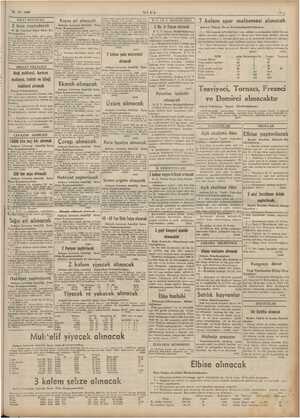  19-12. 1939 ULUS Sy j 7 kalem spor malzemesi alınacak Ankara Yüksek Ziraat Enstitüsü Rektörlüğünden: Koyun eti alınacak KE