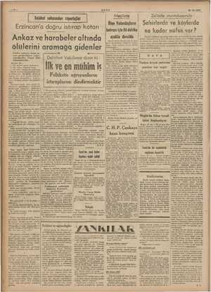    ii 30-12-1939 Felâket sahasından röportajlar Erzincan'a doğru istırap katarı Ankaz ve harabeler altında ölülerini aramağa