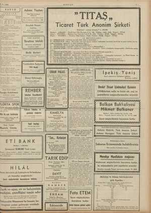    gi Ee “e — -11 - 1940 KIZILAY mize j L k RADYO Adnan Taylan ) i URKİ a 7 Yeni Türk Hırdavat 99 rn Ba Pena mağazası iyosu