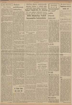    24/12/1940 ULUS Meclisin dünkü toplantısında Hıfzıssıha enstitüsü ve mektebi teşkili hakkındaki kanun lâyihası dolayısiyle