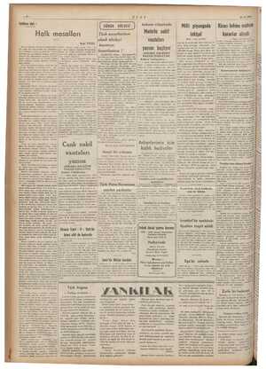  21/2/1941 Ankara vilâyetinde | Milli piyangoda | Kiracı lehine mühim H alk masalla rı Türk sanatkârları Motörlü nakil inkişaf