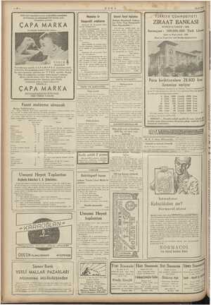    te" 13/3/1 İYE CÜMHURİYETİ ut Mesuliyetli Ai ir Koopereti ZİRAAT BANKASI y— KURULUŞ TARİHİ : 1888 Sermayesi : 100.000.000