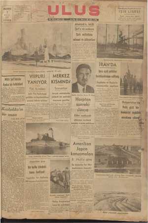    ULUS Basimevi Çankırı Caddesi, Ankara PAZARTESİ | T | Telgraf: ULUS Ankara EYLÜL j v IN 1941 Vo183b ! 5 KURUŞ A ,— MIız...