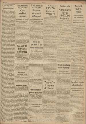    24/9/1941 ULUS ! DIŞ POLİTİKA İtalyan gazetelerine göre Bir İngiliz gazetesine göre A ALMANYA ALMANYA Fransa kımıldanıyor