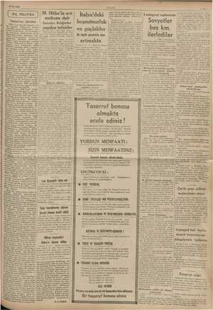  6/10/1941 (b Dip” POLİTİKA İtalyat nın e POLİTİKA ) M. Hitler'in son nutkuna dair Sovyetler Birliğinden tefsirler istifa etti