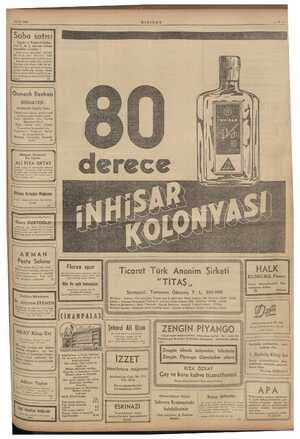    24/10/1941 Soba satısı “emir ve xx Fabrika - n son sistem arı m halkımızın menfaatleri ica - dır. 37 Osmanlı Bankası...