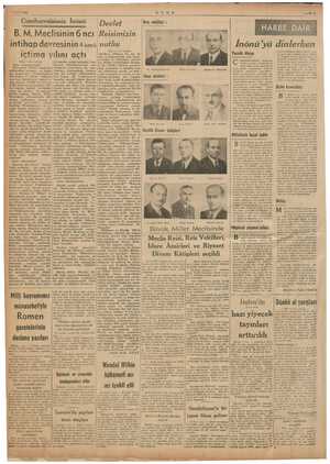  Lİ e İİ 2/11/1942 Cumhurreisimiz İnönü B.M. Meclisinin 6 ncı intihap devresinin 4üncü içtima yılını açtı Devlet Reisimizin Ge