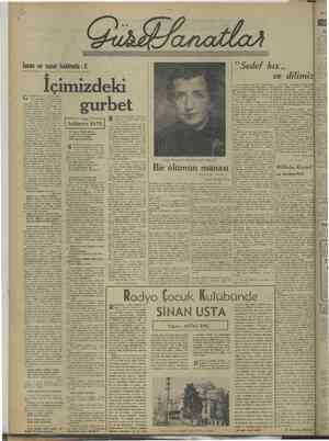    İnsan ve sanaf hakkında : Il - İçimizdeki nn a ar ln gi millet vardır? Yaylalardan koparak, çığlar gibi, zeytin ve mey-...