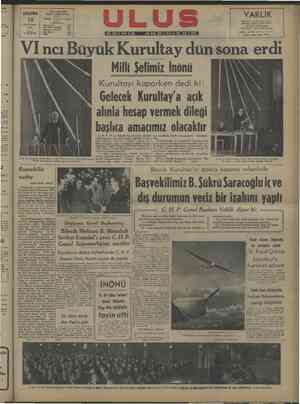    1948 — | ULUS BASIMEVİ ÇARŞAMBA Çankırı caddesi Ankara z V AR LI K Telgraf: ULU çaorai Gene mesin en ii yana ve fikir ia AE