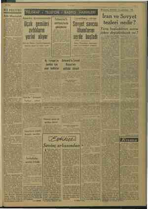      9/2/1946 DIŞ POLİTİK? ULUS Birleşmiş Milletler Kurulundan : 14 Aldı Maniulski br bağı. Amerika donanmasında İran ve...