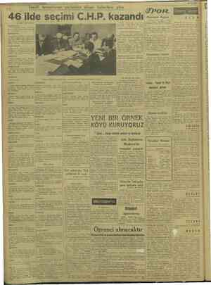  23/7/1940 alınan haberlere v ZPOR. 46 ilde seçimi C.H.P. 4 Başı 1 inci sayfada ERZURUM göl Mes Gan aya, yi banamı ms Kami Gar