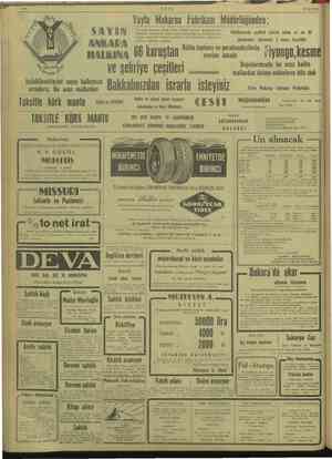  METRE MN Rem srmn 5 mm > gm A e, ULUS 13/11/1948 i Müdürlüğ : Yayla Makarna Fabrikası Müdürlüğünden; l $ A V ii N a mayi en