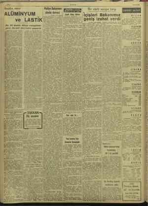    i i i l ULUS. 14/11/1946 Harpten sonra ALÜMİNYUM ve LASTİK Bu iki madde dünya sanayiinde yeni, önemli devrimler yapacak...