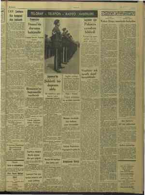    eLus 22/13/1946 C.H.P. Çankaya İlce kongresi dün foplandı sat. una İ giy pe Bal a 1030 da Seçimler için Polonya cevabını