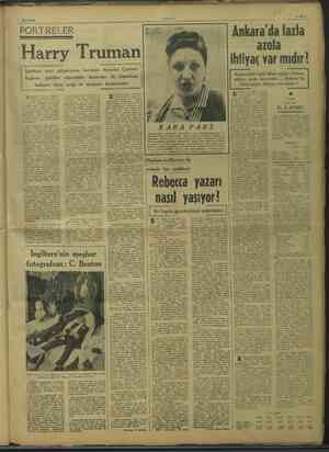    15/5/1947 PORTRELER Harry Truman | Selefinin ezici gölgesinden kurtulan Başkanı, politika halkının derin sevgi ve saygısını