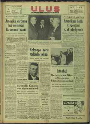  A İ salı Telgraf ağresi: Ulus Ankara Başyas a İleri EKİM 1947 10 KURUŞ Bm Komintern hortladı Amerika hız verilmesi lüzumuna