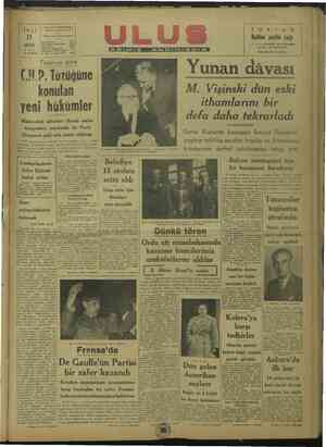  SALI Çankın Caddesi Anla 1947 | 10 KURUŞ | gi, ilân ve abon aylık ai Parti gaz bölüm imleri Sofya Elçimizi kabul ettiler pie