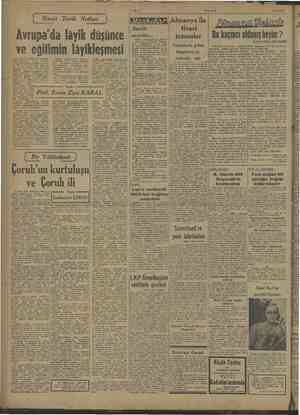    i çen G4 —1— : ULUS 71/3/1948 7 KAYAALAYA| Almanya ile > Siyasi Tarih Notları Zavallı tı Avrupa'da lâyik düşünce vir... |
