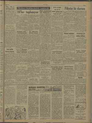    16/4/1948 Fin - Rus antlaşması Pekkala rs la e k yüzünden 30 bin ion buğday alımı için bir Filistin'de durum i di amda El