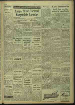   19/9/1948 Şeker fiyatları bakan B. Saka artış sebeplerini Ba 1 inal sayfada > Şardan gölir temini > eri ie müterafik olarak