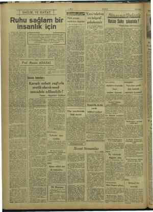    2 SAĞLIK VE HAYAT “Ruhu sağlam b insanlık için Londra'da 1948 ağustosu içinde 21) eliir millete bensu “ao” is oran ni rin