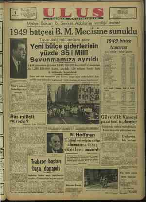    /1948 - —— €. H. P. Ulus Müessesesi Gankın Caddesi — Ankara TAŞDELEN İ cuma Ulus — Ankara Telgraf, Başyazarlık: JB, enik