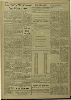  3/1949 ULUS Yeni bütçe Hi Genel toplantı çağrısı Ticaret Bankası A.Ş. bir başarısıdır Ekin Yönetim Kurulu ile Denetçi»...