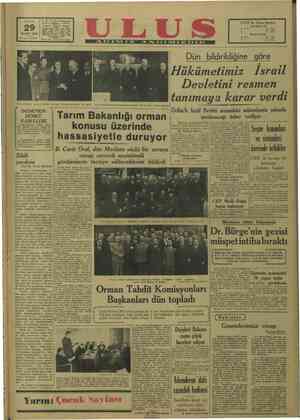    i C.H. P, Ulu SALI | Çankırı Caddesi MART 1949 Yıl: 29 - No, 9961 İ piyası yer Müessesesi Ankara ei kirli ULUS' un Abone