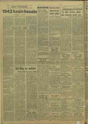    ULUS 21/4/1949 a m l | MALI TETKİKLER | | İ 942 kesin hesabı ( İktibas hakkı mahfuzdur ) mali yılma ait Kesin lesap Kanunu