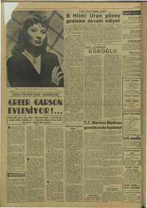     29/4/1949 Artık yeni bir saç tuvaleti ile seyredeceğimiz Greer Garson'un güzel bir pozu a © İHOLLYWOOD'DAN HABERLER|...