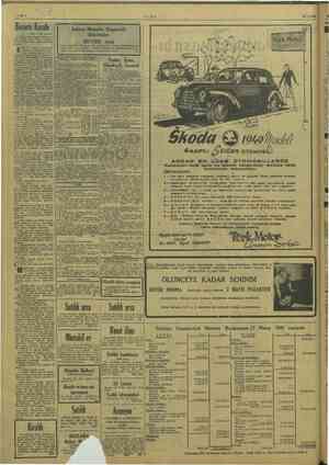  1940)pik 4 4 KapıLı 5. EAAN OTOMOBİLİ : ANGAK EN LÜKS OTOMOBİLLER RDE “ Kullanılan imâl tarzı ve teknik tekâmüller SKODA 1949