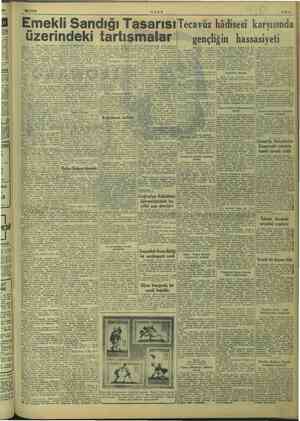    20/5/1949 ULUS Emekli Sandığı Tasarısı Tecavüz hâdisesi karşısında ii zorindeği e , çıklamada bul Hüsmen, tehlikeli yolu