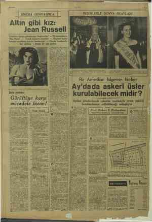    3/7/1949 ULUS 3 SİNEMA DÜNYASINDA E RESİMLERLE DÜNYA OLAYLARİ Altın gibi kız: Jean Russell ke ie ykrar emir iğ Bir...