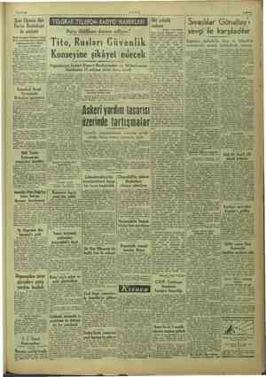    31/8/1949 Şam Elçimiz dün Suriye Başbakanı ile görüştü Trak Dışişleri Bakanı Arap- va konfederasyon imi anmalarının - Doğu