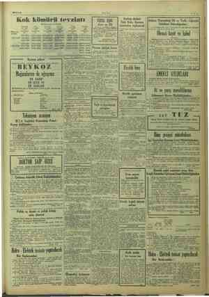  29/9/1949 Kok kömürü i tevziatı Pazartesi Sah 26 ylül 27 eylül e ei Müracaat la saatleri | — © RL İS 5976-6000 16226-16300