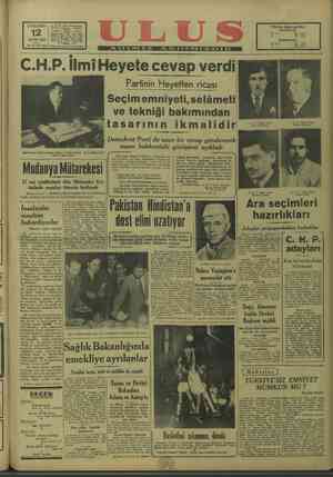 Ulus Gazetesi 12 Ekim 1949 kapağı