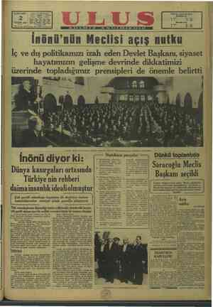 Ulus Gazetesi 2 Kasım 1949 kapağı