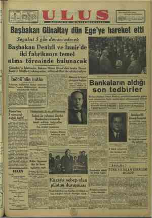 Ulus Gazetesi 5 Kasım 1949 kapağı