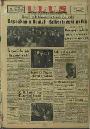 Ulus Gazetesi 6 Kasım 1949 kapağı