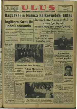 Ulus Gazetesi 8 Kasım 1949 kapağı