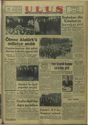 Ulus Gazetesi 11 Kasım 1949 kapağı