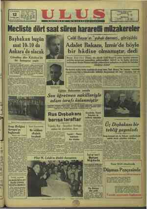 Ulus Gazetesi 12 Kasım 1949 kapağı