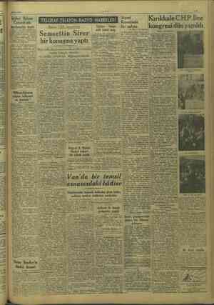  inle Gİ rn, a 14/11/1949 İçişleri Bakanı Çamardı'nda incelemeler yap pt iğde, (Özel m ilke) İçişleri Bakan ii bügün sat Ti'de