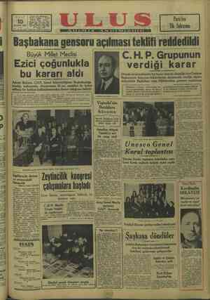 Ulus Gazetesi 15 Kasım 1949 kapağı