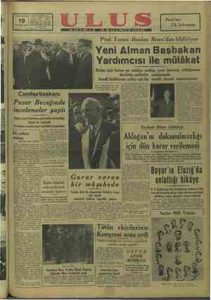 Ulus Gazetesi 19 Kasım 1949 kapağı