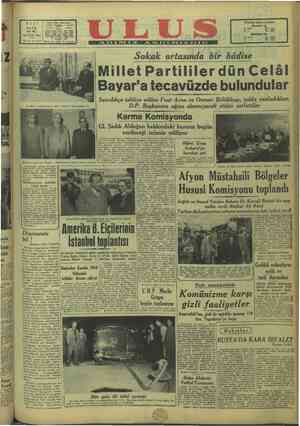 Ulus Gazetesi 22 Kasım 1949 kapağı